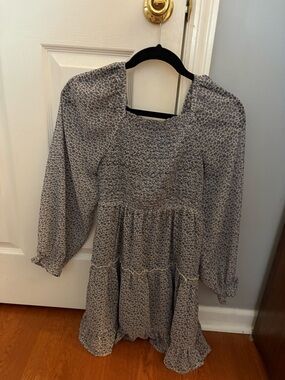 Girls blue floral dress long sleeve!